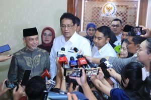 foto menteri purbaya di DPD RI